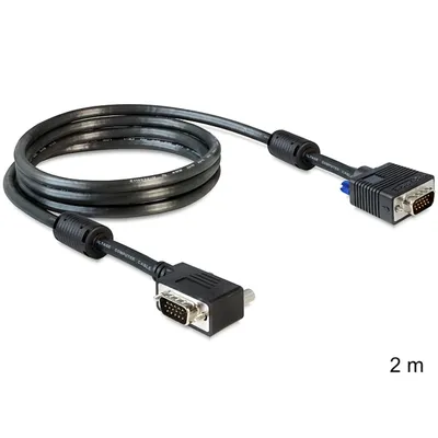 Produktbild von Delock - VGA-Kabel - HD-15 (VGA) (M) zu HD-15 (VGA) (M) - 2 m - 90° Stecker