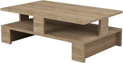 Produktbild von Wohnzimmertisch Eridanus, Niedriger Wohnzimmertisch, Kaffeeregal, Couchtisch für Sofa, 80x50h28 cm, Eiche