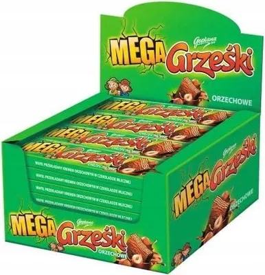 Obrázok produktu pre Grześki Mega Orzechowe w czekoladzie 48 g