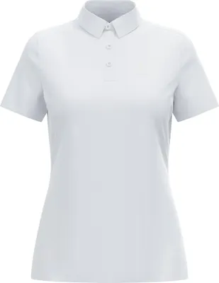 Weißes Poloshirt für Damen mit kurzem Arm und Knopfleiste