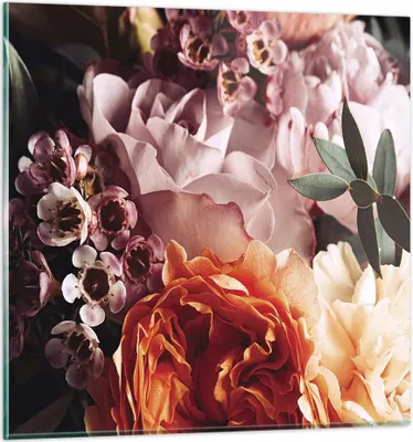 Produktbild von Bilder auf glas - Einteilig - Blumen Getreide Rosen - 70x70cm - Glasbilder - Wandbilder - Bilder - zum Aufhängen bereit - Wanddekoration aus Glas - Glas Bilder - Wandbild auf Glas - GAC70x70-4692