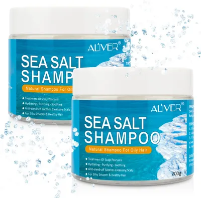 Image de Shampooing au sel de la mer morte Soin capillaire pour la croissance des cheveux Volume Texture Antipelliculaire, 2x 200g