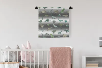 Produktbild von MuchoWow® Wandteppich Wandbehang Kinderzimmer - Schwarz - Dinosaurier - Jungen - Mädchen - Kinder 60x60 cm Tapisserie Dekoration Wandtuch - Dekorationen - Wand Decke
