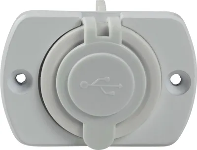 Produktbild von as-Schwabe 2-fach USB Einbaudose Caravan inkl. 0,6 m Massekabel 12V DC Weiß IP20