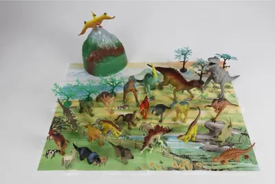 Produktbild von 8x Tierfiguren Set Dose Kinder Spielzeug Dinosaurier Bauernhof Safari Dschungel
