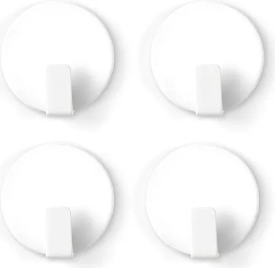 Produktbild von 4 Magnethaken weiß SOLID für Magnettafel Kühlschrank Pinnwand Whiteboard Memoboard Magneten [MM4612]