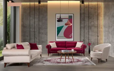 Productafbeelding van Garnituurset, bankstel, 3+3+1 zitsbank, banken, fauteuil, stoffen bekleding, 3-delig, bankstellen