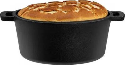 Produktbild von Gusseisen Topf mit Deckel 26 cm - Grilltopf Eisentopf Kochtopf Schmortopf Bräter Dutch Oven Feuertopf 4,5L