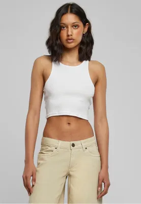 Immagine prodotto di Urban Classics Donna - Canotta a costine cropped bianca - S