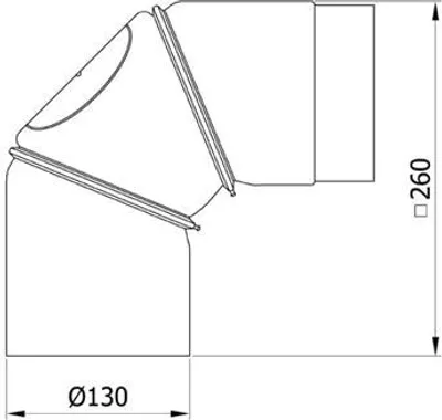 Produktbild von Ofenrohr Bogenknie 3tlg verstellbar 0-90° Ø130mm Senoth. schwarz m.T.