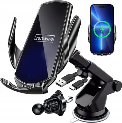 Immagine prodotto di Porta telefono - per l'auto - con supporto per smartphone - caricatore a induzione - per il parabrezza
