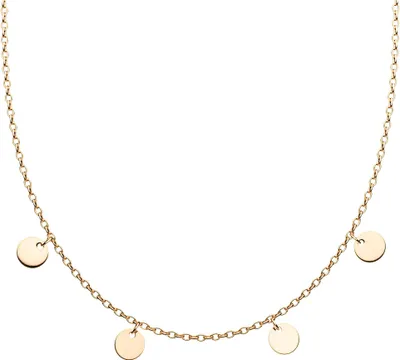 Produktbild von viva-adorno Edelstahl Damenkette mit Plättchen Coin Kette Halskette Runde Anhänger 44cm Länge HK42,rosegold