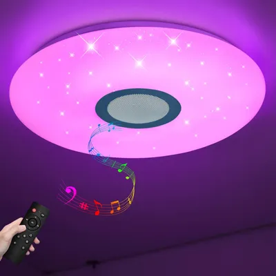 Obrázek produktu pro LED stropní lampa s Bluetooth reproduktorem a dálkovým ovládáním 36W Hvězdné nebe