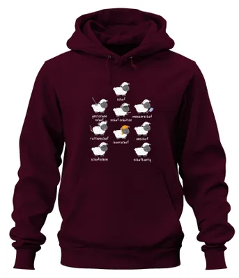 Produktbild von Lustige Schaf Sprüche Wortspiele Schäfchen Tierhumor Hoodie Kapuzenpullover, Burgundy, L
