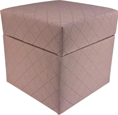 Obrázek produktu pro Taburet SAWANA 40x40 cm čtvercový prošívaný s úložným prostorem - skládací čalouněný taburet do obývacího pokoje - světle růžový