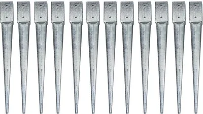 Produktbild von Einschlaghülsen Erdanker 12x 81x81x750 mm Einschlagbodenhülse Vierkant