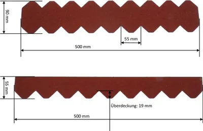 Obrázok produktu pre 2 sady  strešných šindľov z bridlice (55 mm) v červenej farbe