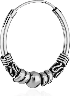 Produktbild von Single 925 Sterling Silber Keltische Celtic Gothic Creolen Massiv 20mm 7270