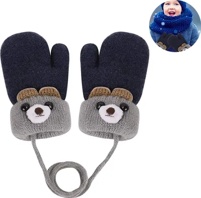 Produktbild von Paar warme Winterhandschuhe für Kleinkinder und Kinder, dick mit Fleece gefüttert, Skihandschuhe