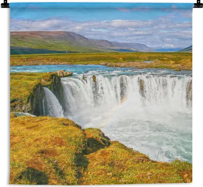 Produktbild von MuchoWow® Wandteppich Wandbehang Wasserfall - Wasser - Natur 150x150 cm Tapisserie Dekoration Wandtuch - Wohnaccessoires - Modernes
