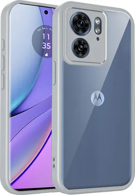 Produktbild von Hülle für Motorola Edge 40 Transparente Rückseite TPU Bumper Stoßfest Handyhülle Grau