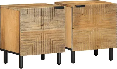 Obrázok produktu pre Nočné skrinky 2 ks Hnedá 40x33x46 cm Masívne drevo Mango