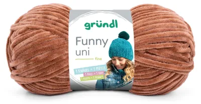 Produktbild von Gründl Wolle Funny uni Chenille Wolle 1 Knäuel 100 g, Hellbraun