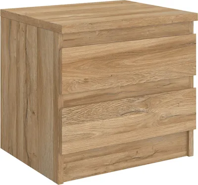 Produktbild von Nachttisch ASTER Nachtschrank Nachtkommode mit 2 grifflosen Schubladen in Wildeiche