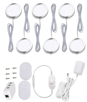 LED-Pucklampen 6er-Set, 12 W, kaltweiß 6000 K, dimmbar