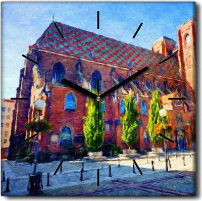 Produktbild von Coloray Uhr auf Leinwand 30x30 cm Wand Uhr Dekoration Wohnzimmer Segeltuch schwarze Hände -WROCLAW-Architektur.