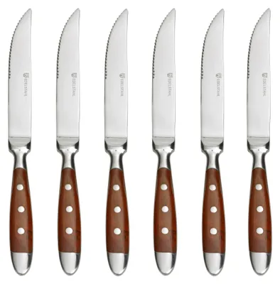 Produktbild von GRÄWE Steakmesser 6 Stück, Serie Nürnberg, BRAUN