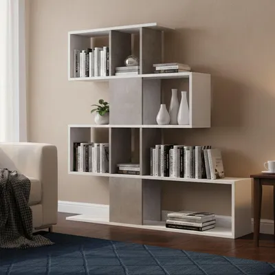 Produktbild von Dmoraregal Weiß 145x29x145 cm 4 Regalböden, Bibliothek