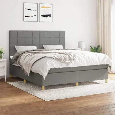 Produktbild von Maison Exclusive - Boxspringbett mit Matratze Dunkelgrau 160x200 cm Stoff