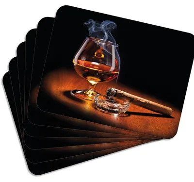 Produktbild von MG Design Set aus 6 Kork-Platzsets - Whisky 1 - 30 x 40 cm - hitzebeständig & abwischbar, mit Korkrückseite