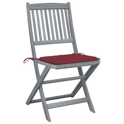Zdjęcie produktu dla VidaXL 3064572, Taras, Obite siedzisko, Drewno akacjowe, Czerwony, Poliester, 485 mm