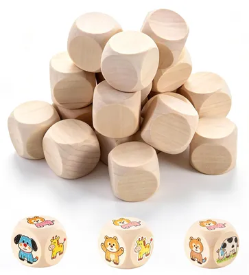 Produktbild von Hölzerne Würfel - Unglackierte Holzspielwürfel - 30 mm