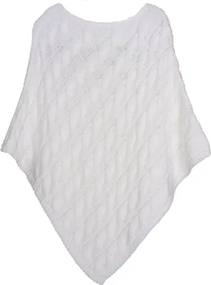 Produktbild von styleBREAKER Strick Poncho mit Zopfmuster, Rundhals Strickponcho, Grobstrick, Damen 08010040