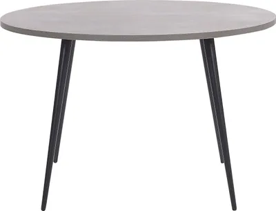 Produktbild von BELIANI Esstisch Grau / Schwarz ⌀ 120 cm aus MDF-platte und Metall in Betonoptik Wohnzimmer Esszimmer Salon Küche Rund Minimalistisch Modern