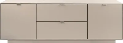 Produktbild von CALICOSY -  TV-Möbel mit 2 Türen, 2 Klappen, Sanddekor, L185 cm - VIKA