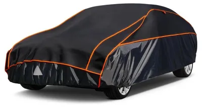 Image de Housse de protection pour voiture, protection contre la grêle, imperméable, respirante, pour berline, longueur 430-450 cm, couleur noire