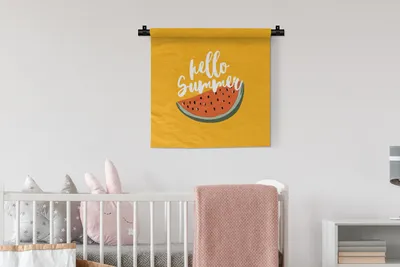 Produktbild von MuchoWow® Wandteppich Wandbehang Sommer - Wassermelone - Gelb 60x60 cm Tapisserie Dekoration Wandtuch - Dekorationen - Wand Decke