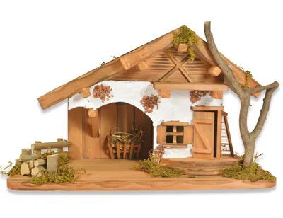 Produktbild von Riffelmacher Krippenstall Buchsalm mit LED-Lampe 40 x 24 x 19 cm