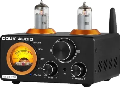 Obrázek produktu pro Nobsound HiFi Bluetooth zesilovač, výstupní výkon 100 W, podpora USB a koaxiálních vstupů, elegantní design s VU metrem