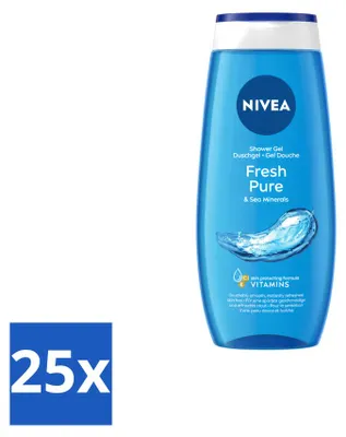 Produktbild von 25 x Nivea Douchegel Fresh Pure - 250 ml - Vorteilspackung - 25 Stücke