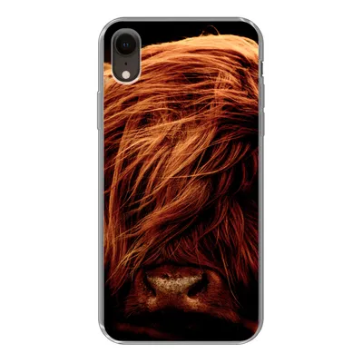 Produktbild von MuchoWow® Handyhülle Schutzhülle Hülle für iPhone XR Schottischer Highlander - Kuh - Hörner - Porträt - Tiere Silikon Softcase Handy Hülle - Schutzdeckel