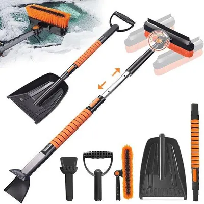 Produktbild von Famanu Schneebürste 5-in-1 - mit teleskopischem Griff und abnehmbaren Eiskratzer