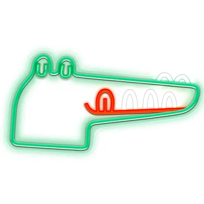 Immagine prodotto di Forever Light FLNJ03 Luce notturna al neon LED JURASSIC CROC insegna luminosa Insegna LED verde