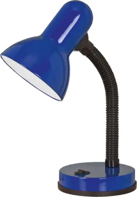 Produktbild von EGLO Tischlampe Basic, 1 flammige Tischleuchte, Schreibtischlampe aus Stahl und Kunststoff, Farbe: Blau, Fassung: E27