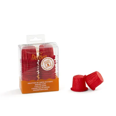 Produktbild von Mini zerknitterte Papierbecher ROT 30x35mm 35pcs Decora