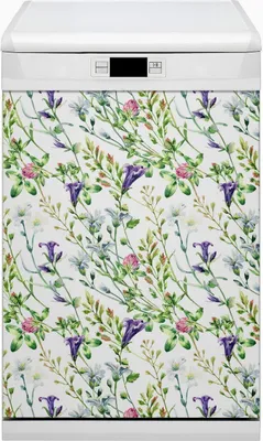 Produktbild von Dekorative Magnetmatte Küche Geschirrspüle 45x80 cm  Magnet für Spülmaschine  - Feldblumen
